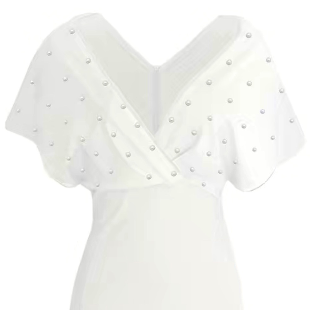 Elegant all white with faux pearls!